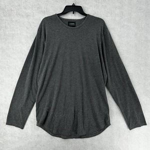 Cuts Clothing Elongated Shirt Mens XL Base Layer Long Sleeve Crew Gray